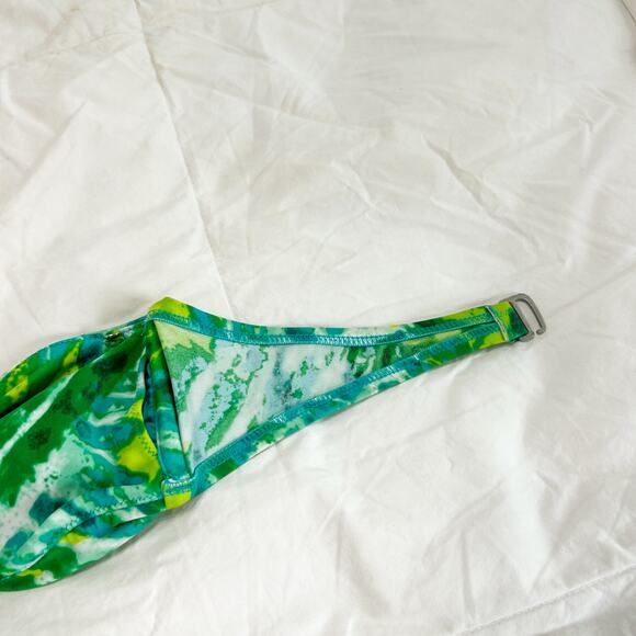 Victoria’s Secret Bandeau Bikini Top Green Blue Abstract Twist Front S - Picture 4 of 4